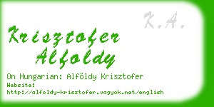 krisztofer alfoldy business card